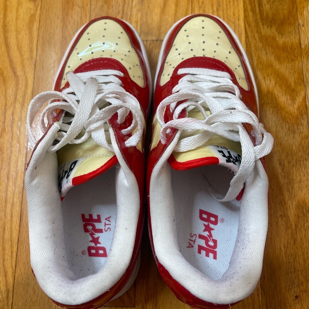 Bape Red & Yellow Glitter Bapestas 6.5 - Picture 6 of 10